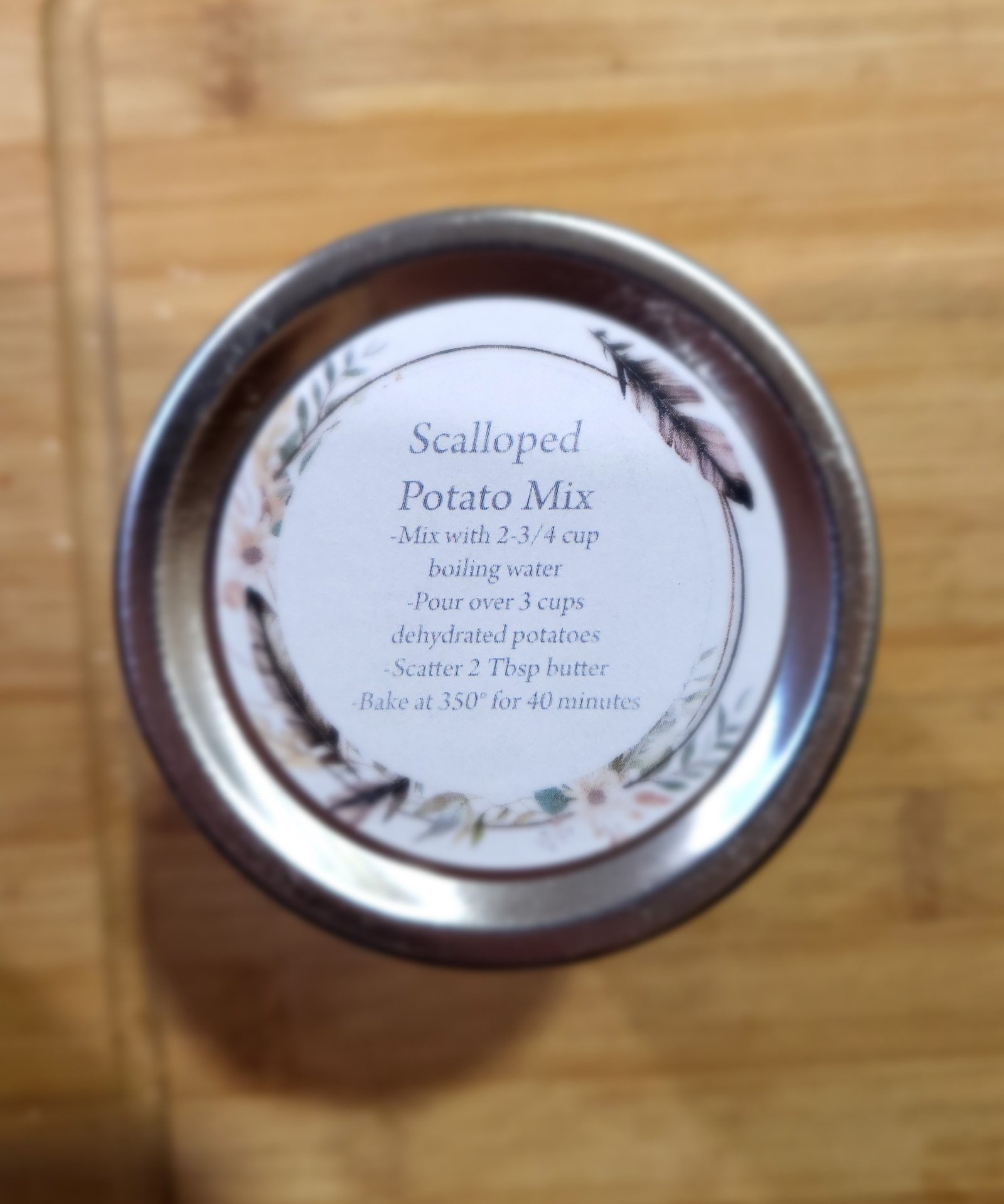 mason jar label for scalloped potatoes