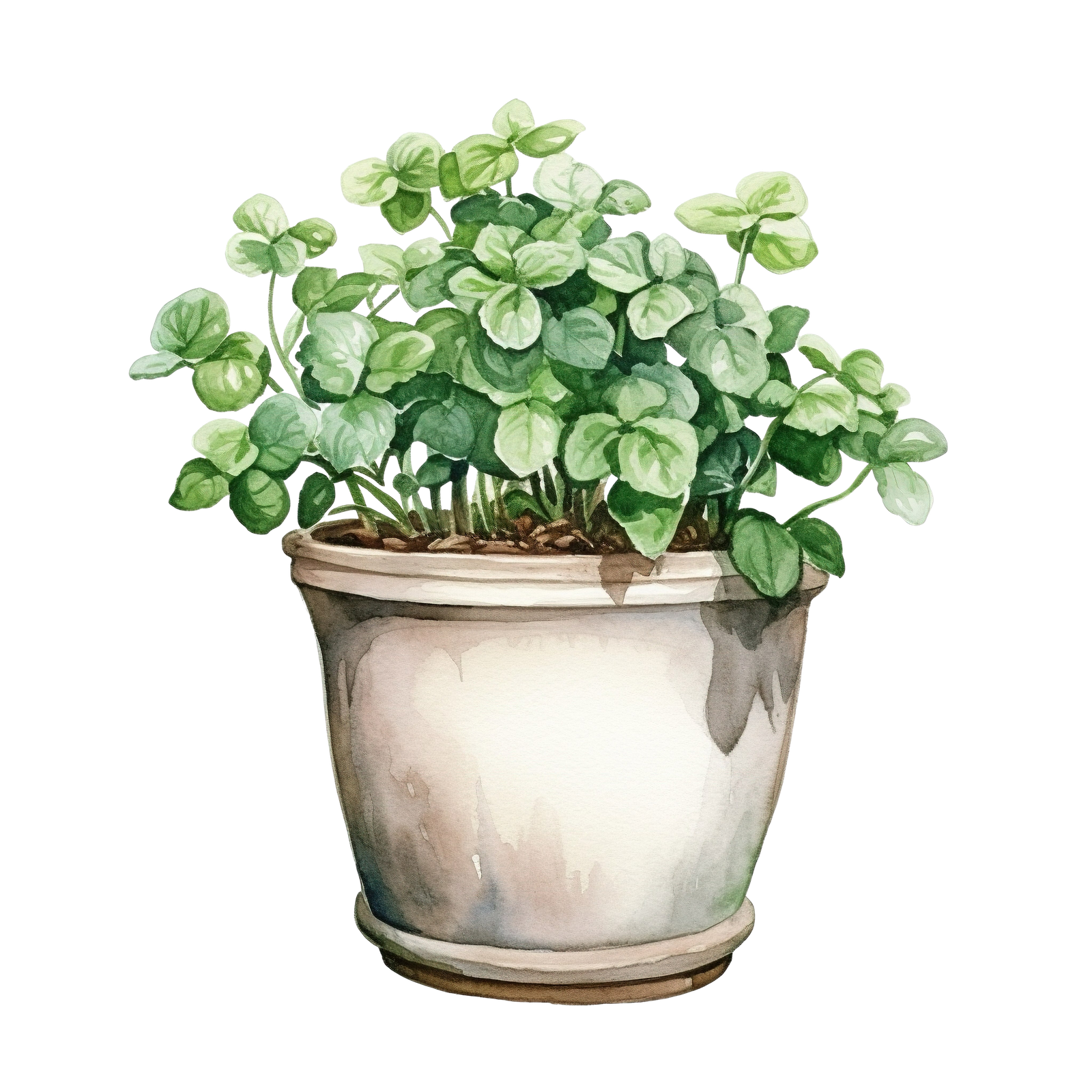 watercolor of a potted plant