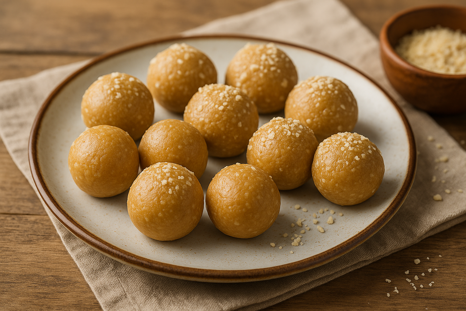 homemade fudge balls on a plate